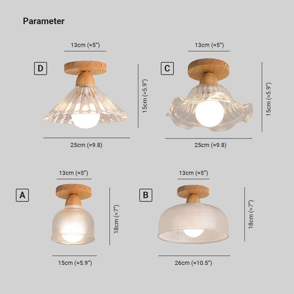 Sanna Moderne Design LED Plafondlamp Hout Slaapkamer Woonkamer
