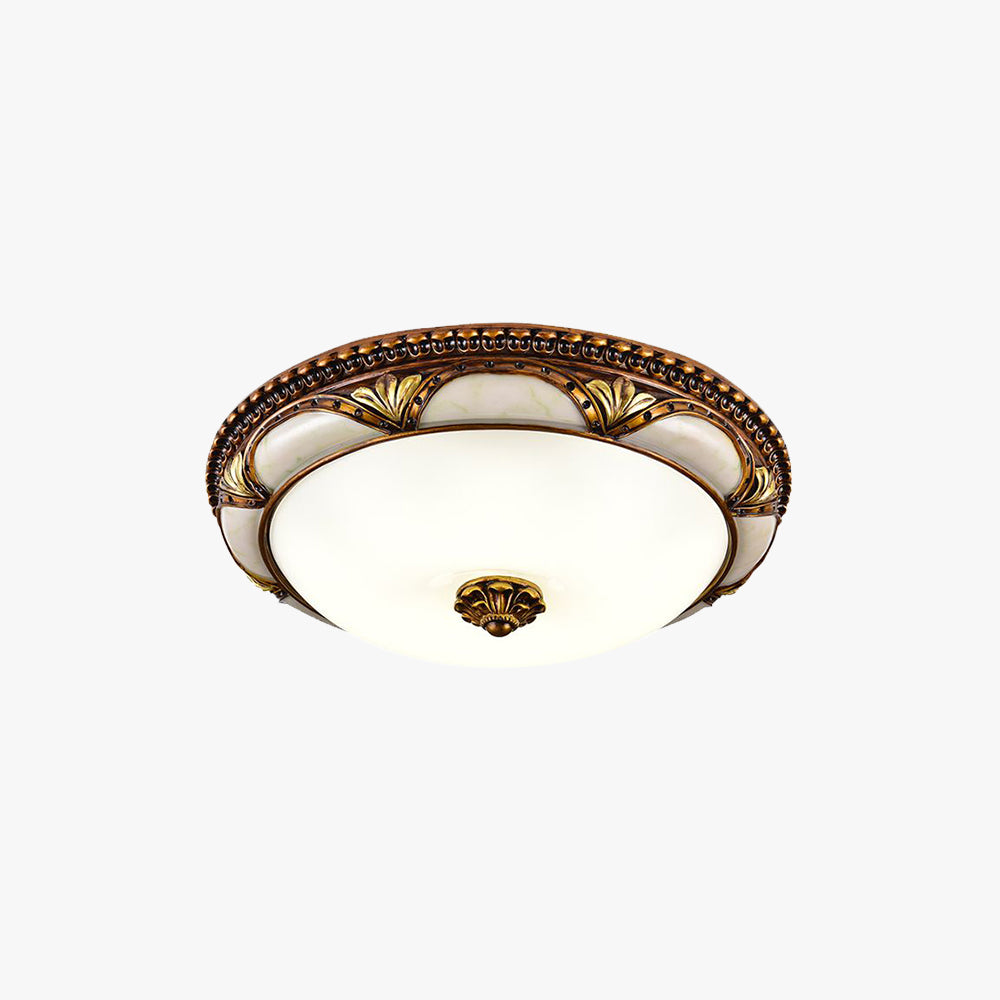Alessio Floral Retro Inbouw Plafondlamp Antiek Messing Slaapk/Woonkamer