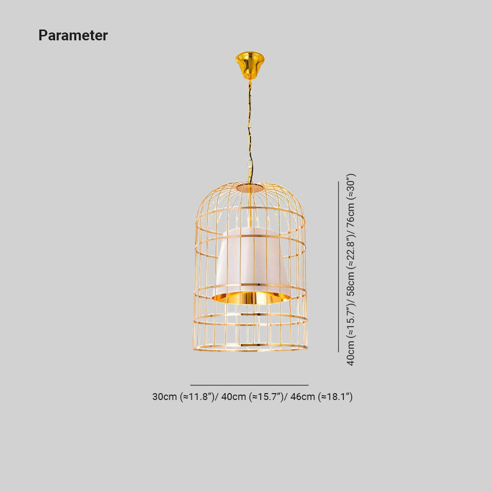Alessio Vintage Bird Cage Metal Pendant Light