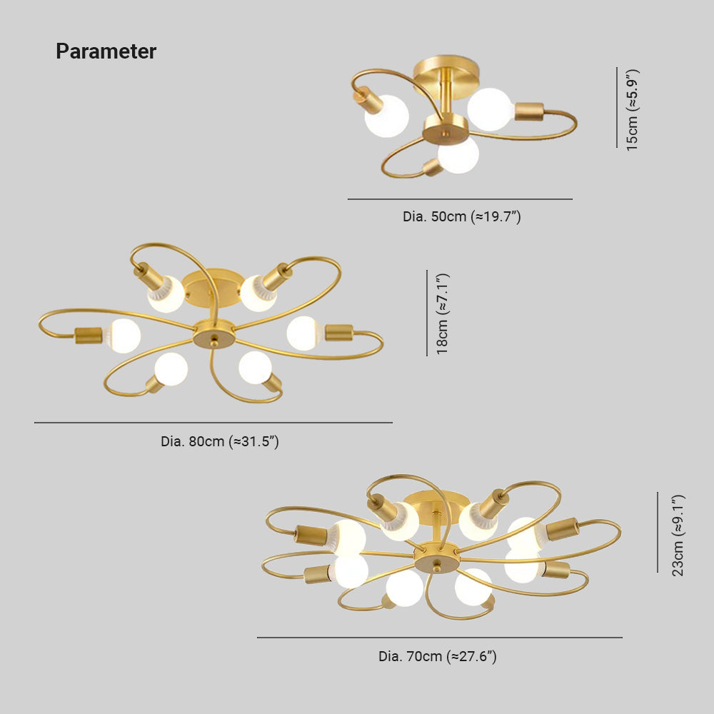 Valentina Industriele LED Plafondlamp Zwart Goud Metaal Slaapkamer