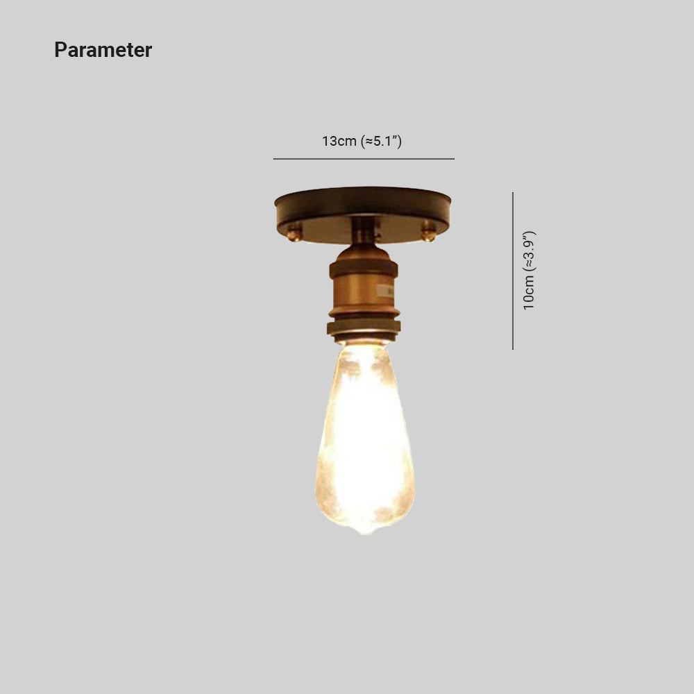 Alessio Retro Industrial Flush Mount Ceiling Light, Metal