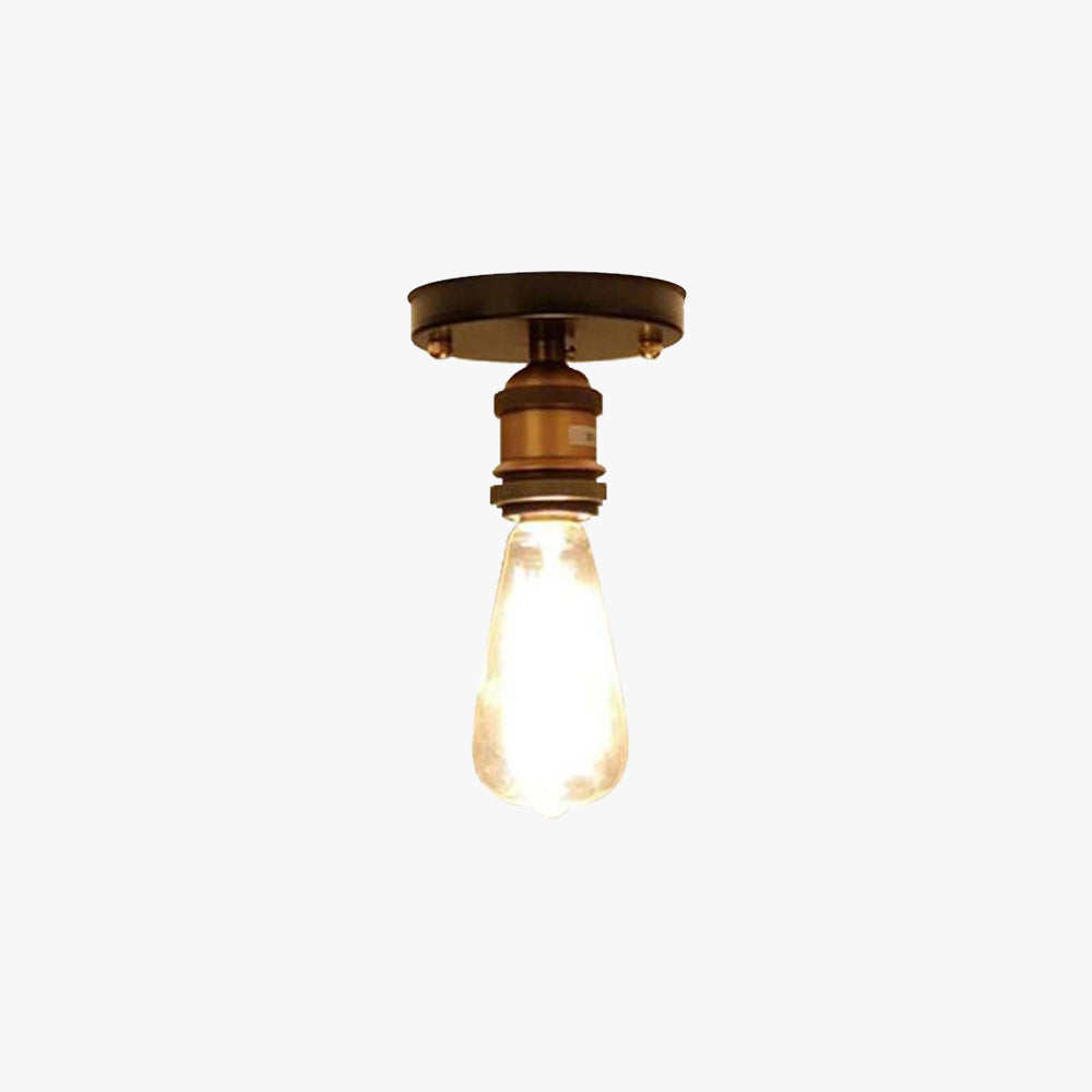Alessio Retro Industrial Flush Mount Ceiling Light, Metal