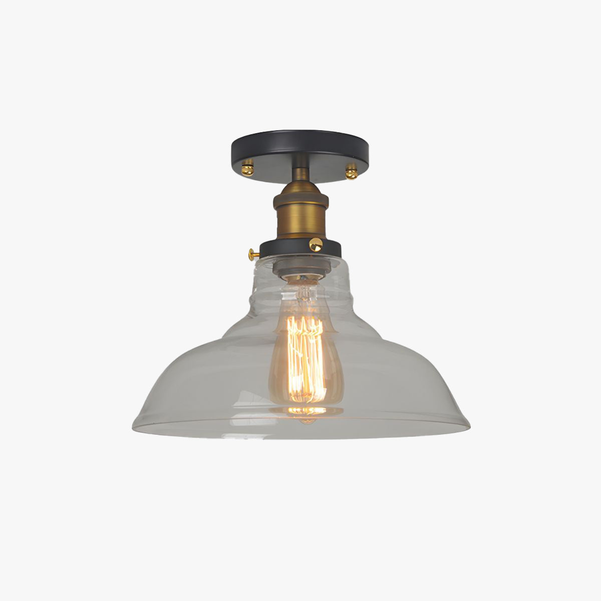 Alessio Industriële Glazen Inbouw Plafondlamp Zwart Woonk/Eetk/Slaapkamer