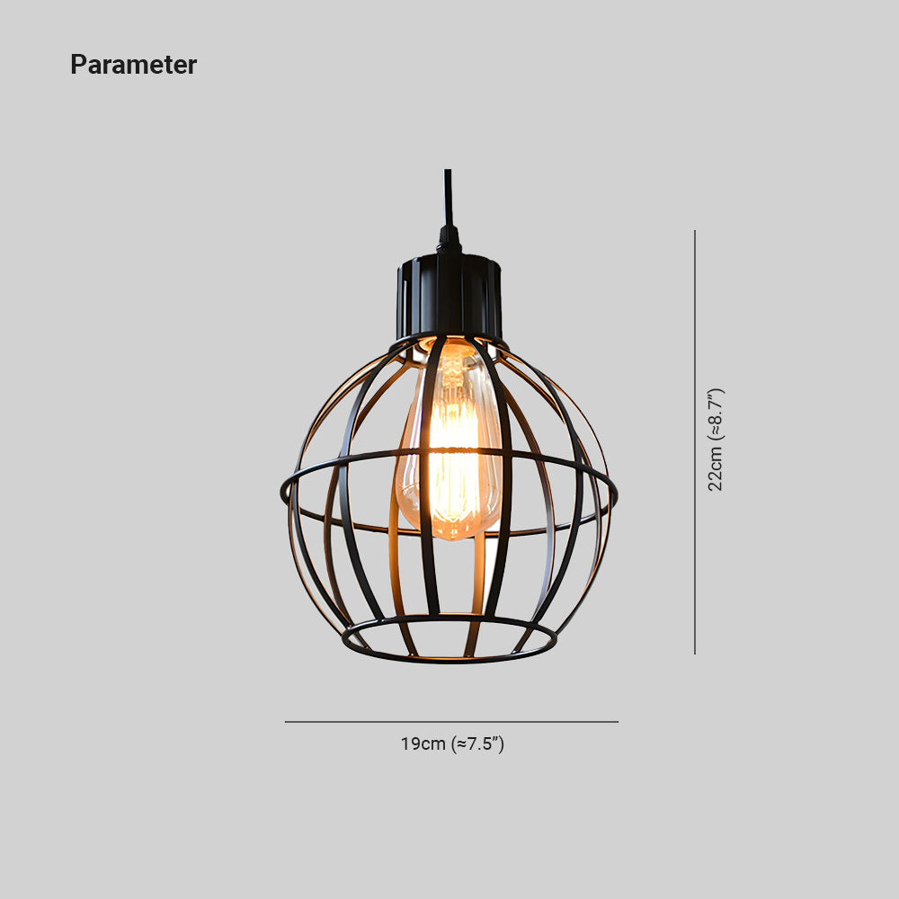 Alessio Industriële Lampenkooi Metalen Hanglamp  Woonk/Eetk/Slaapkamer Zwart