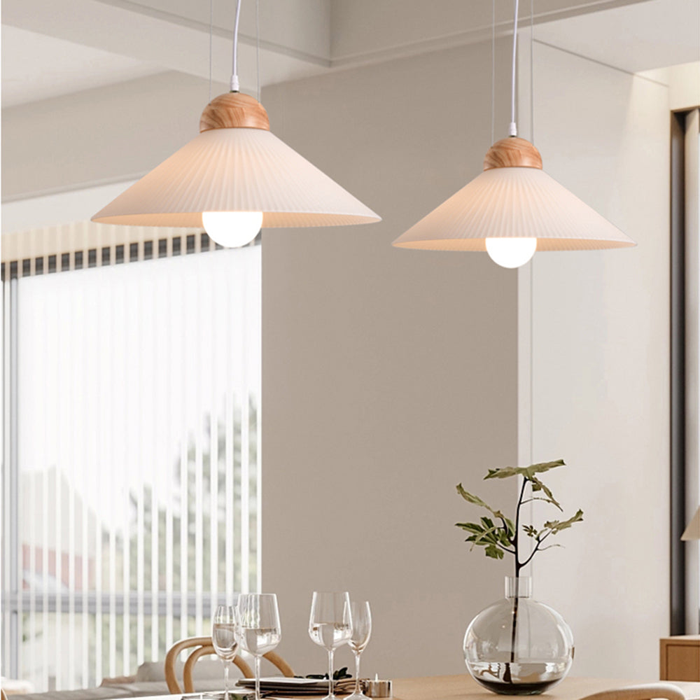 Ozawa Moderne LED Hanglamp Wit Gound Hout Slaaapkamer Woonkamer