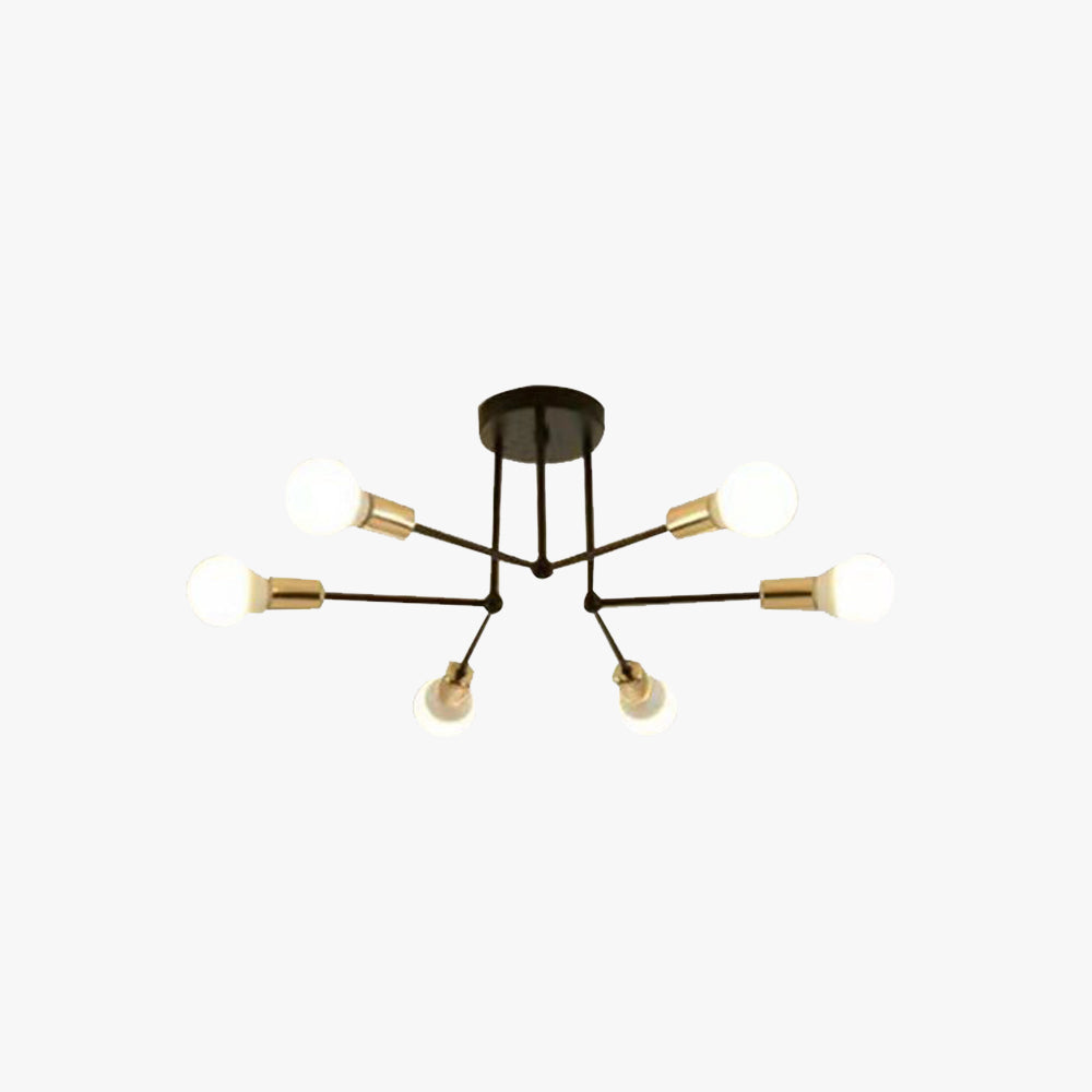 Valentina Industrieel LED Plafondlamp Zwart Witte Metaal Slaapkamerm