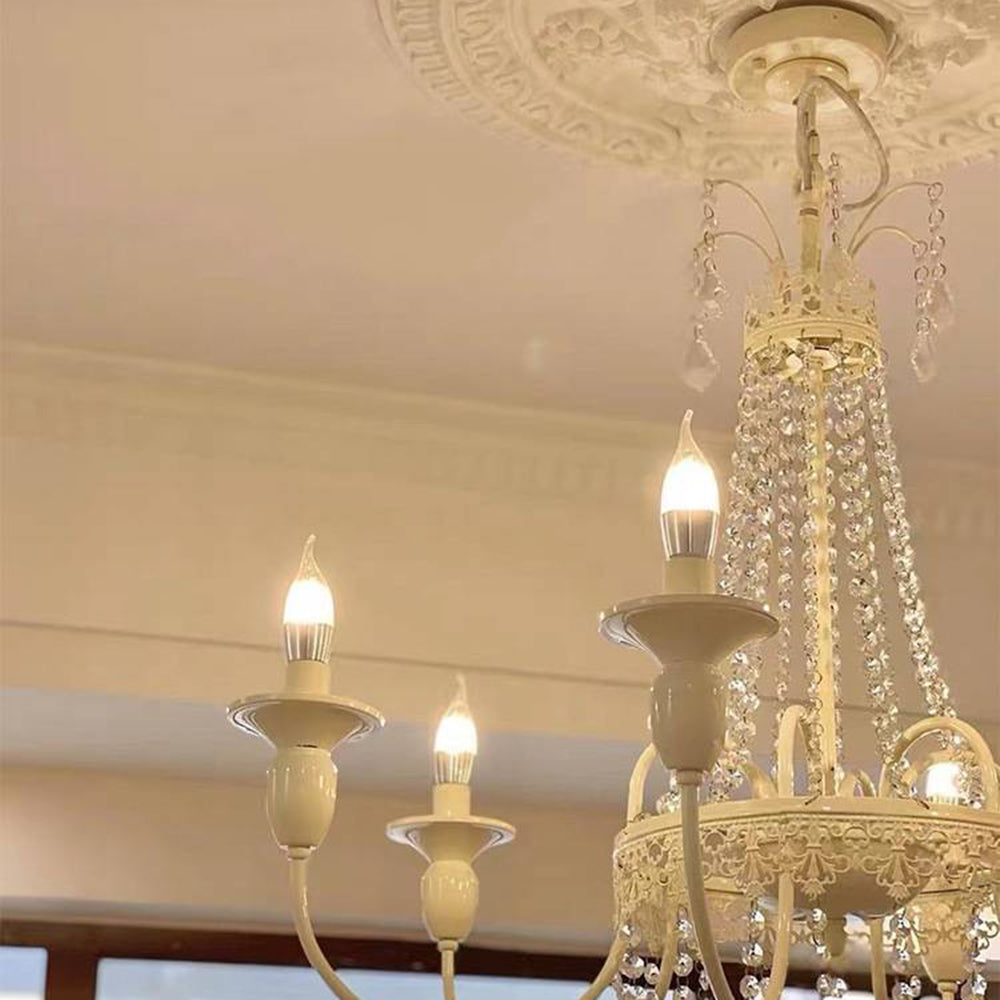 Silva Vintage LED Hanglamp Wit Metaal/Glas Slaapkamer/Woonkamer