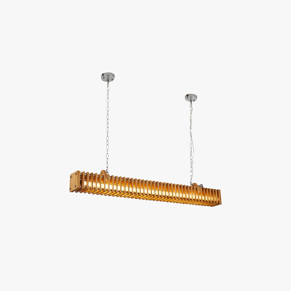 Austin Industriële Rechthoekige Metaal Hanglamp Hout, Modern, Slaapkamer/Woonkamer