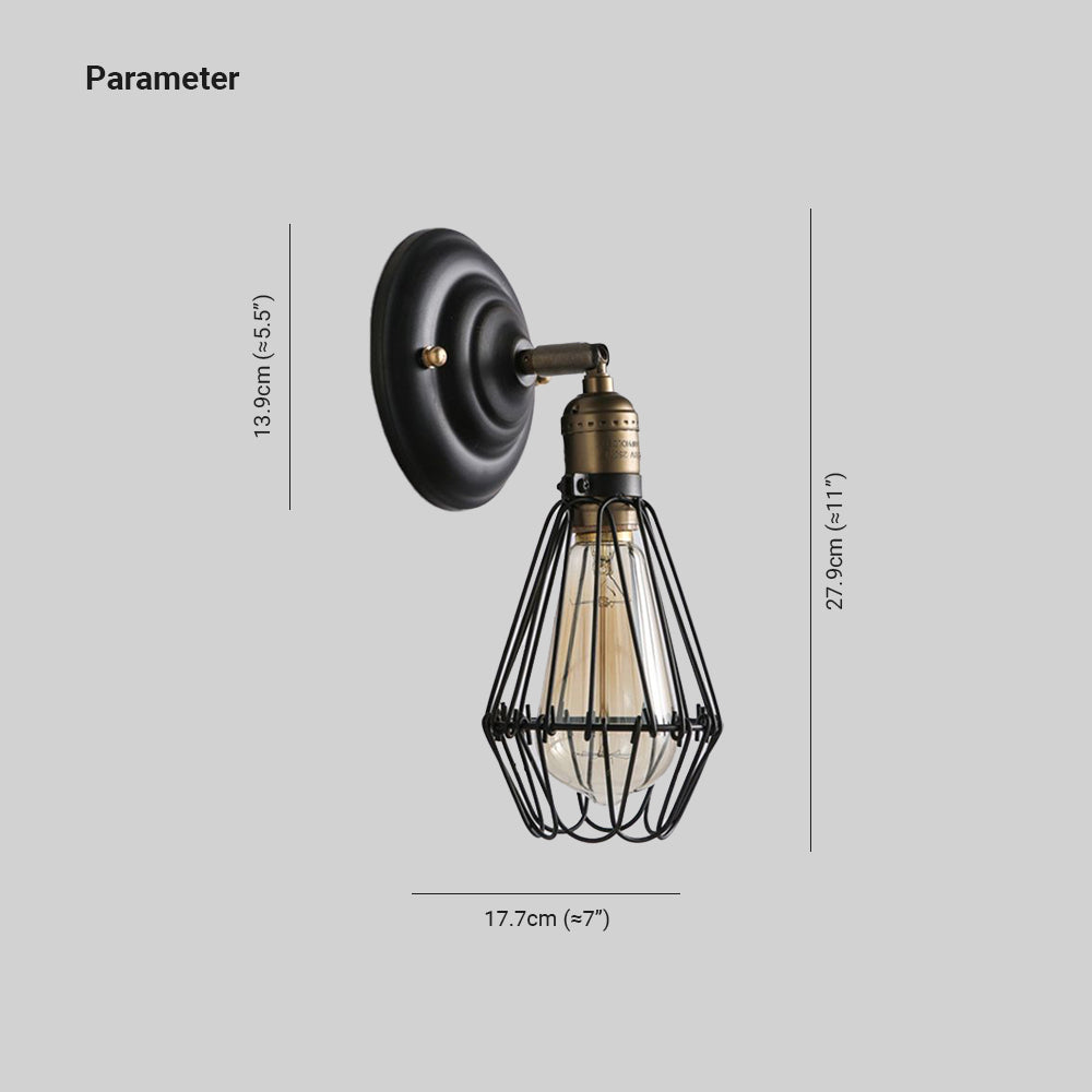 Alessio Industriele LED Wandlamp Zwart/Roest Metaal Woonkamer Binnen