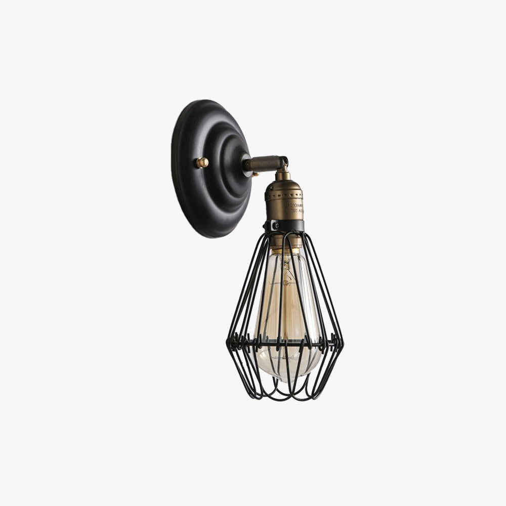 Alessio Industriele LED Wandlamp Zwart/Roest Metaal Woonkamer Binnen