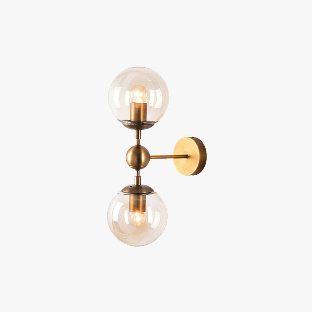 Valentina Moderne Bol LED Wandlamp Metaal/Glas Zwart/Goud Slaap/Woon/Badkamer