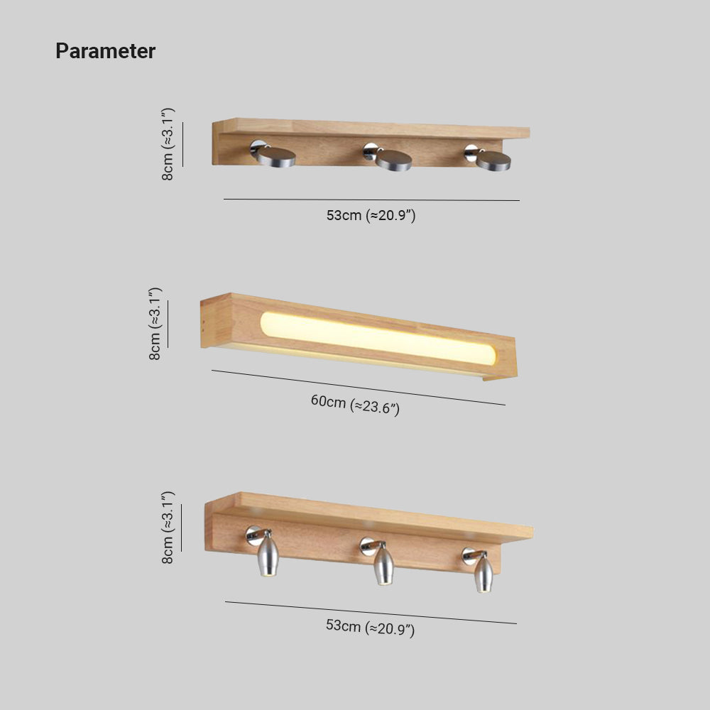 Ozawa Moderne Rond/Rechthoek/Ovaal LED Wandlamp Hout/Acryl Bruin Slaap/Woon/Badkamer