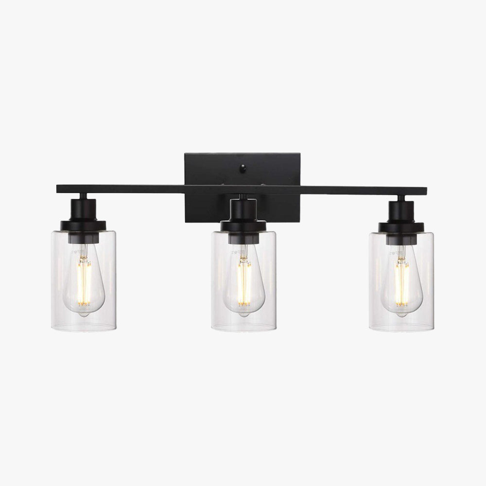 Alessio Industriele LED Wandlamp Zwart Metaal Glas Badkamer Binnen