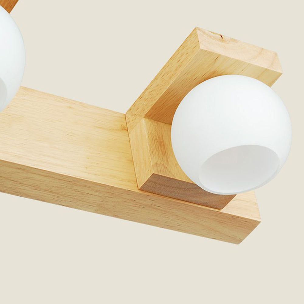 Ozawa Modern Spiegel LED Wandlamp Hout Glas Metaal Badkamer