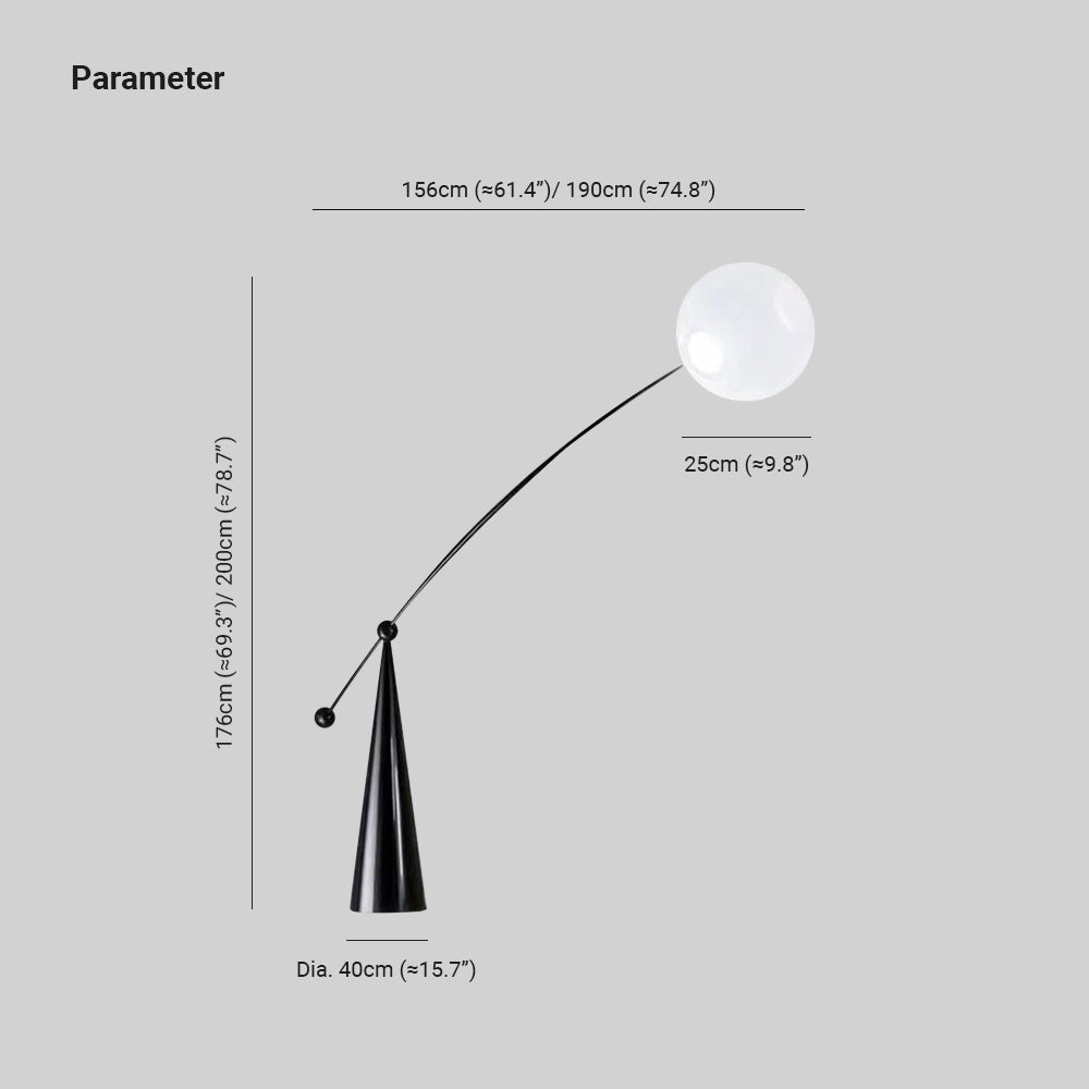 Valentina Moderne Glazen Bollen LED Vloerlampen Zwart Metaal Glas Woonkamer