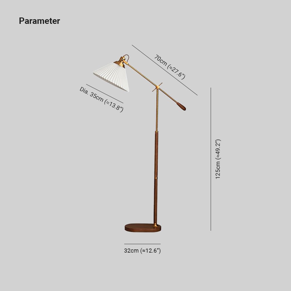 Ozawa Retro Design LED Vloerlamp Geplooid  Metaal/Hout Woonkamer/Slaapkamer
