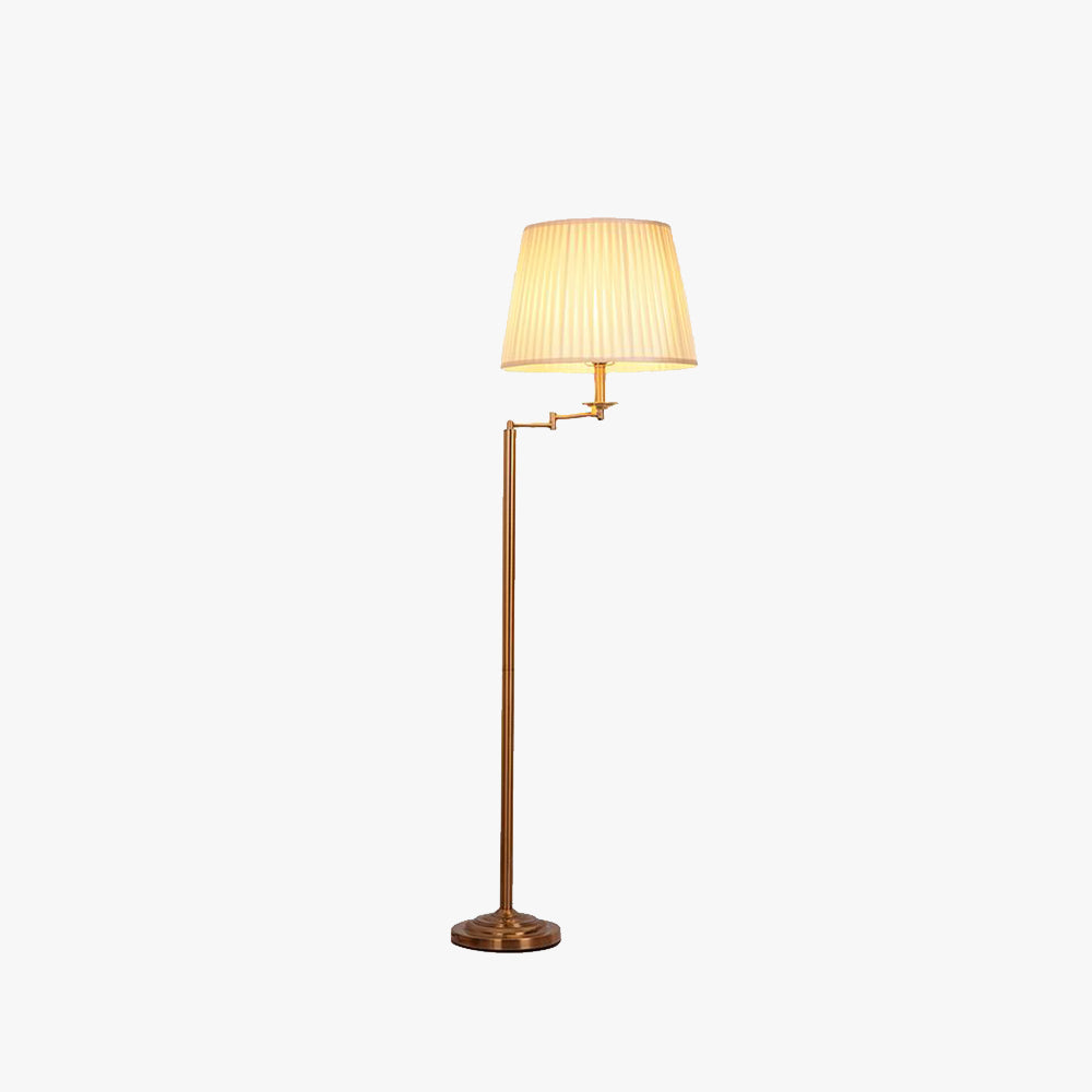 Eryn Moderne Trommel Cilinder Vloerlamp Messing Metalen Stoffen Slaapkamer/Woonkamer