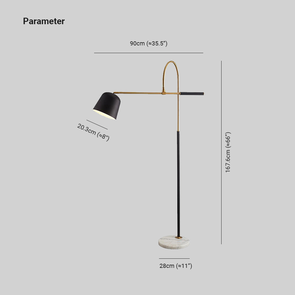 Salgado Moderne Design LED Boogvormige Metalen Vloerlamp Zwart/Wit Slaapkamer/Woonkamer
