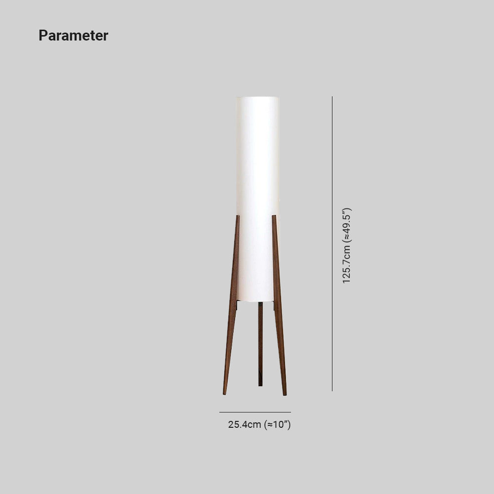 Ozawa Moderne Cilinder LED Vloerlamp Hout/Glas Bruin Slaap/Woon/Eetkamer