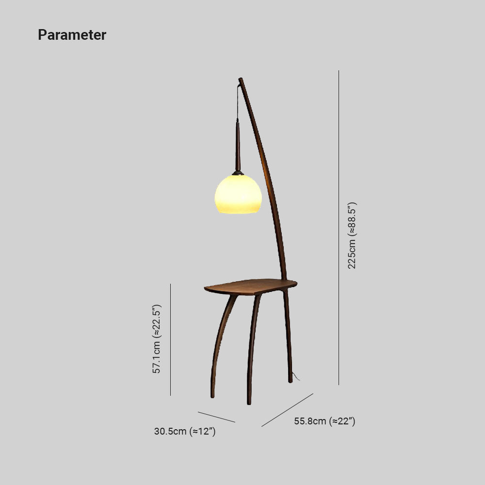 Ozawa Moderne Krukken LED Vloerlamp Hout/Glas Bruin Slaap/Woon/Eetkamer