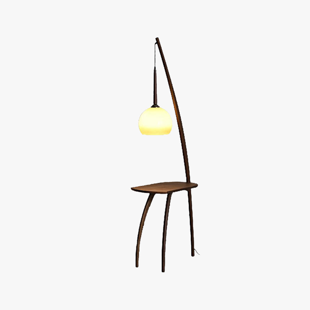Ozawa Moderne Krukken LED Vloerlamp Hout/Glas Bruin Slaap/Woon/Eetkamer