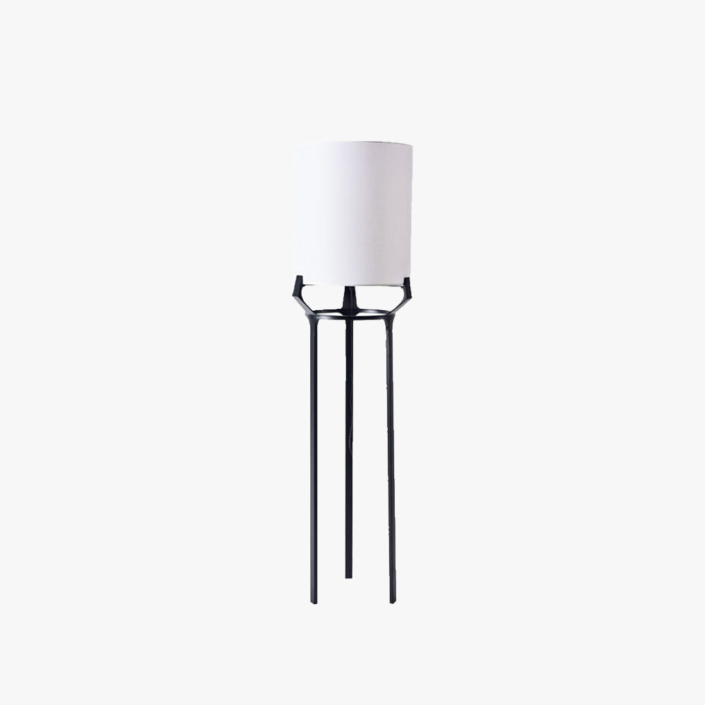 Eryn Eigentijdse Driepoot Vloerlamp, Wit, Metaal/Stof, Slaapkamer