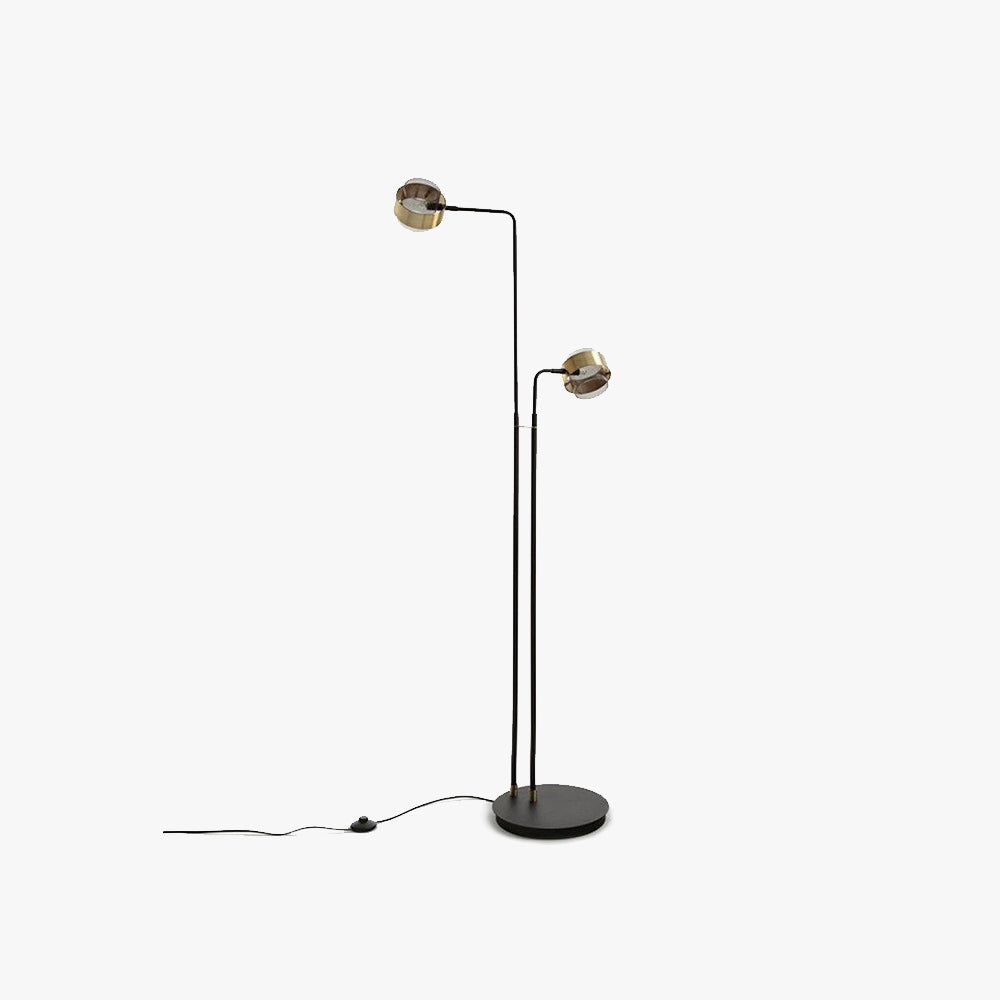 Salgado Moderne LED Vloerlamp Metaal/Glas Zwart Slaap/Woon/Eetkamer