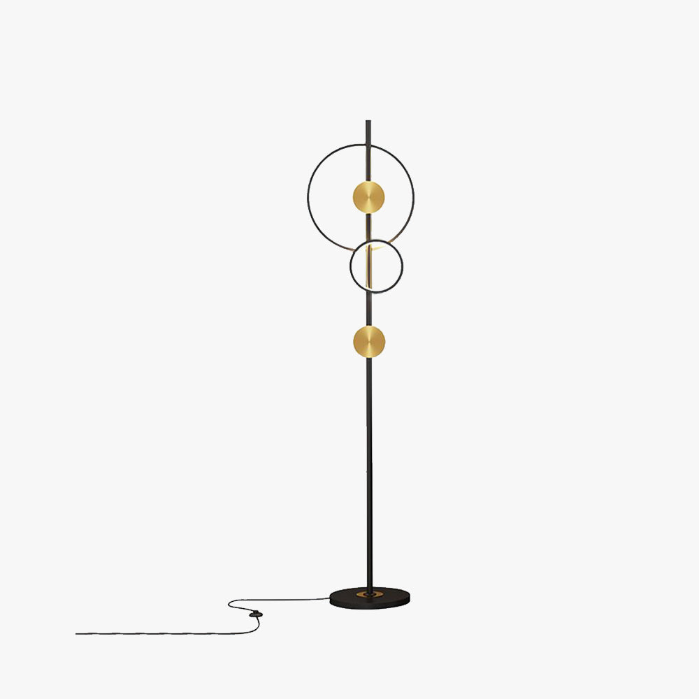 Arisha Moderne Ring Vloerlampen, Zwart/Goud, Slaapkamer/Studeerkamer