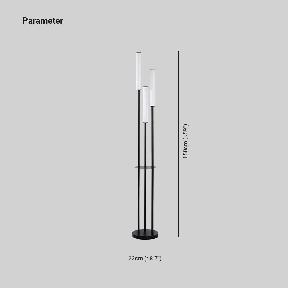 Eryn Moderne LED Vloerlamp Wit Zwart Metaal Arcylic Slaapkamer