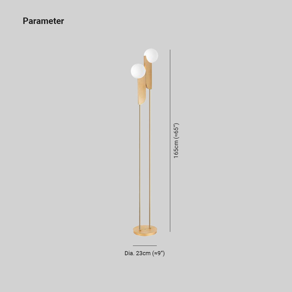 Salgado Moderne LED Vloerlamp Metaal/Glas Goud/Wit Slaap/Woon/Eetkamer
