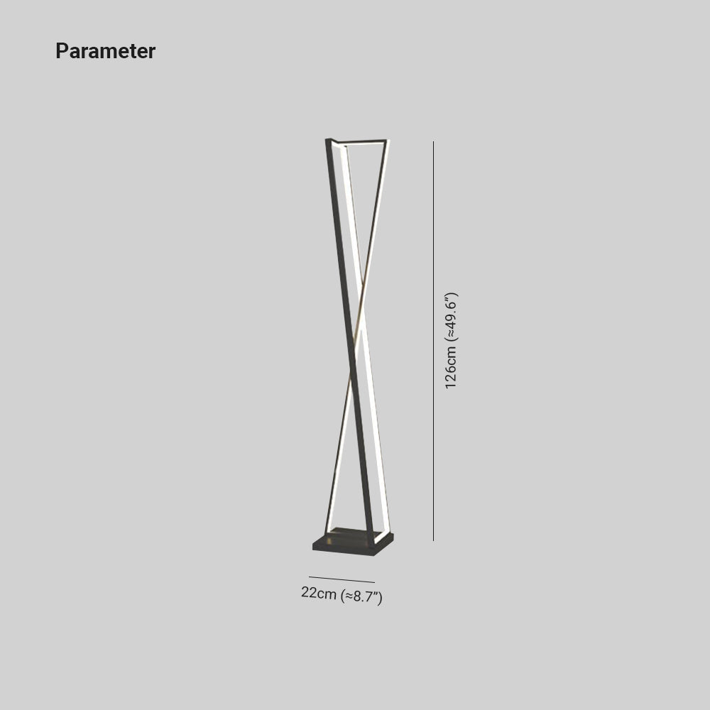 Edge Moderne Lineaire Metalen Driehoek Vloerlamp, Zwart/Wit