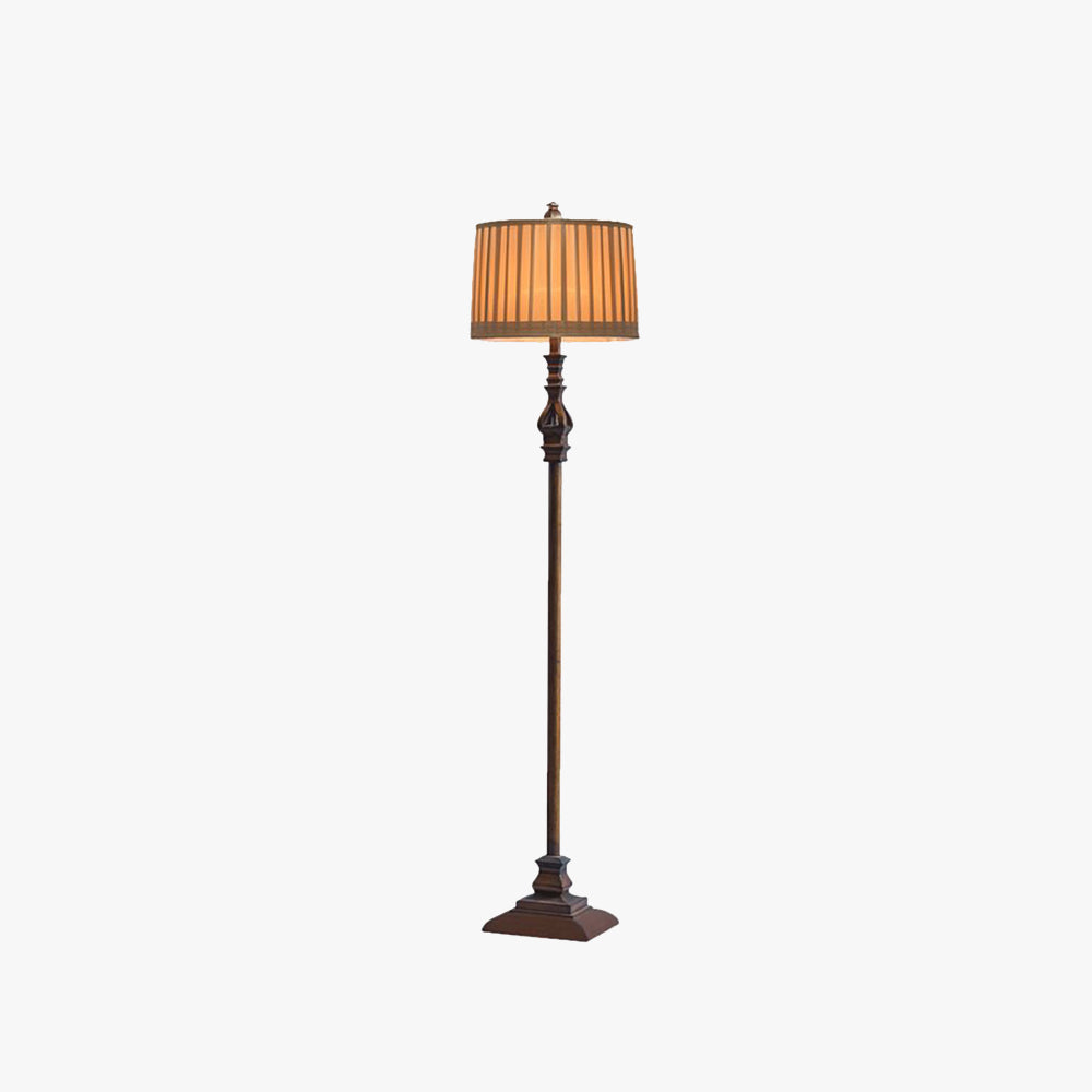 Eryn Vintage Design Staande Vloerlamp Hars/Stof Bruin Slaapkamer/Woonkamer