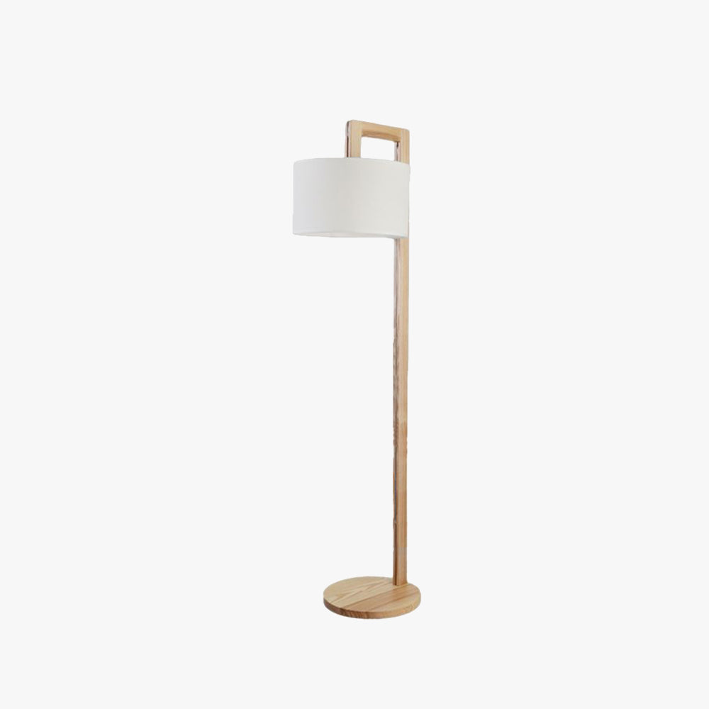 Ozawa Moderne Design Vloerlamp Haakse Arm Beige Hout/Stof  Slaapkamer/Woonkamer