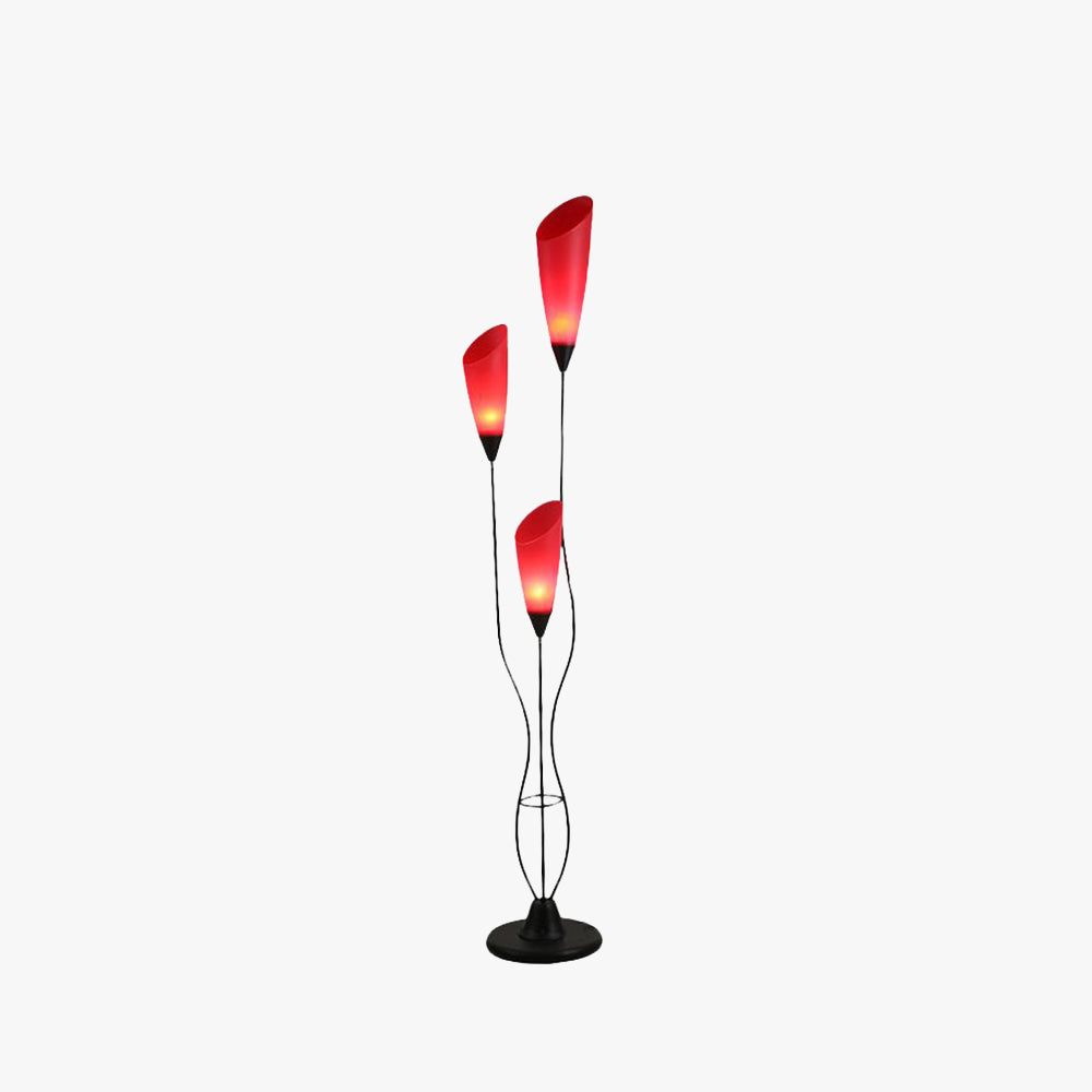 Valentina Moderne Multi Bulb Vloerlamp Rood Metalen/Acryl Slaapkamer/Woonkamer