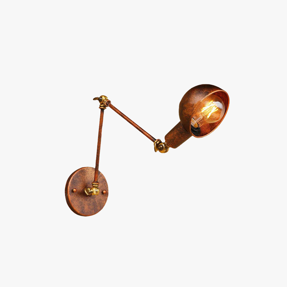 Brady Vintage Halfronde Roest Verstelbare Wandlamp Messing