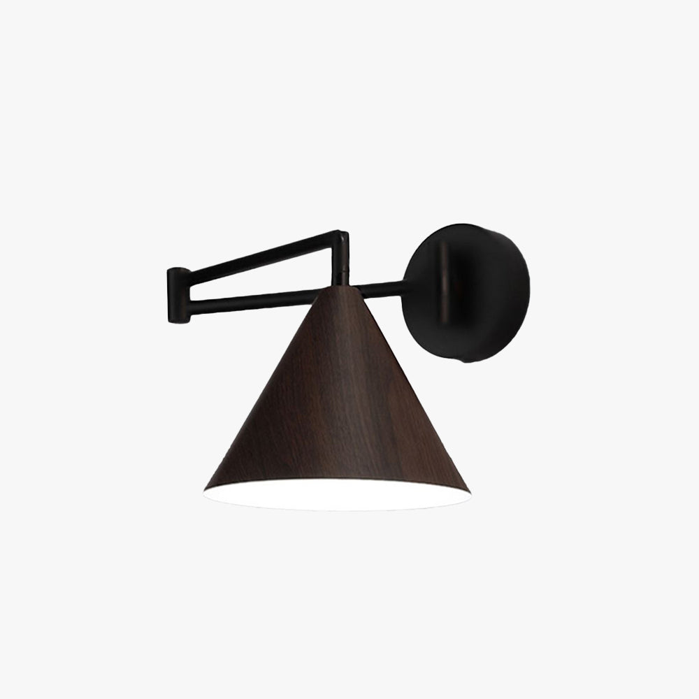 Ozawa Modern Design Kegelvormige Verstelbare Wandlamp, Metaal/Hout Slaapkamer/Woonkamer
