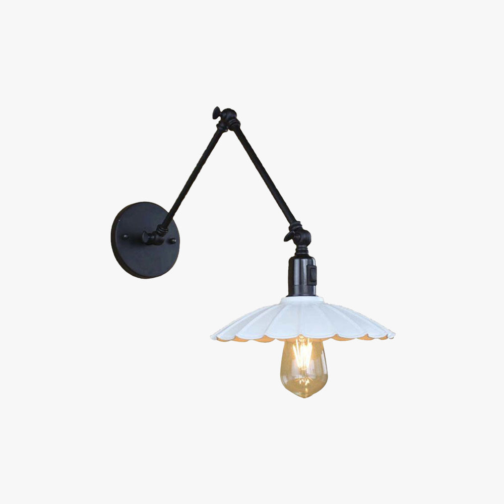 Brady Creatieve Geplooide LED Wandlamp Zwart/Wit Metaal Binnen
