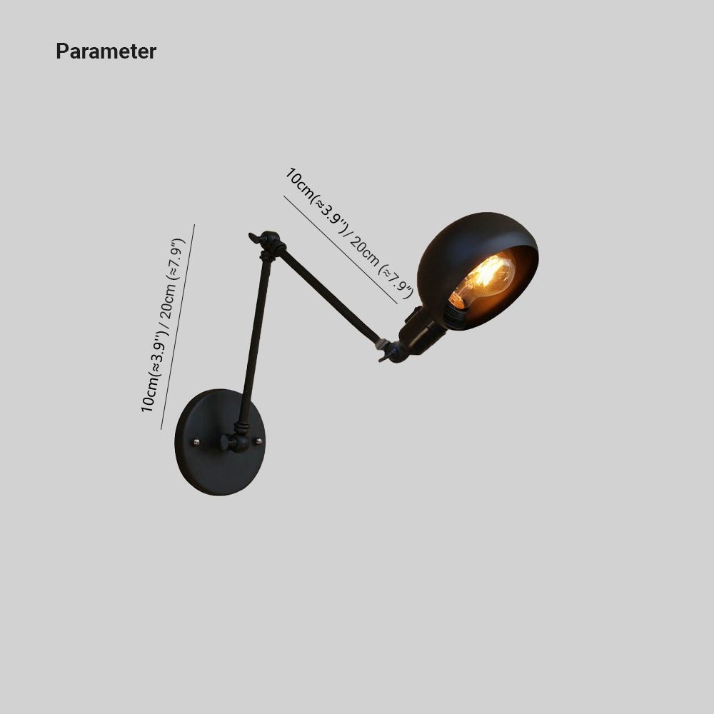 Brady Moderne Koepel LED Wandlamp Zwart Metaal Slaapkamer