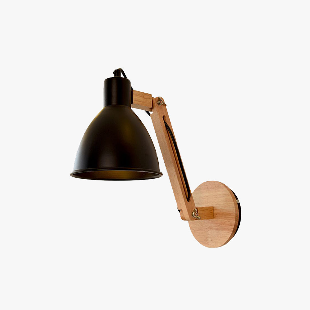Brady Moderne Koepel LED Wandlamp Zwart/Wit Metaal/Hout Binnen