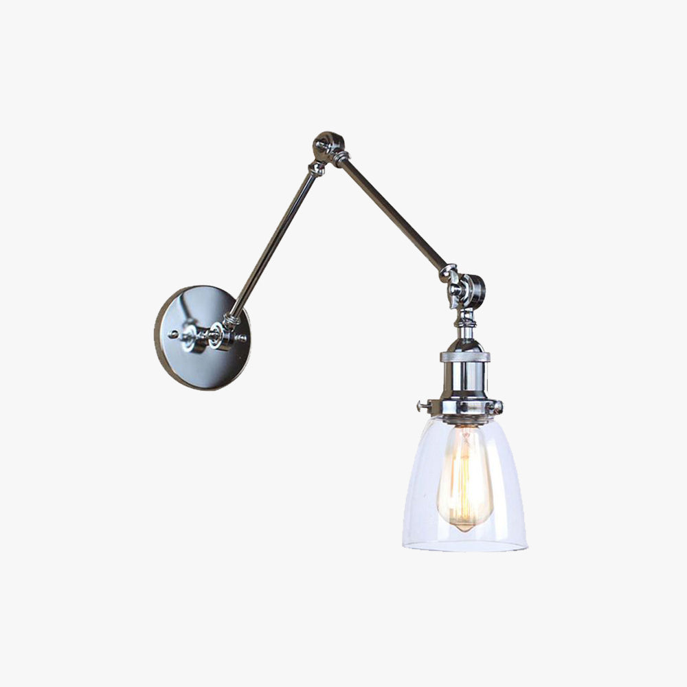 Alessio Wall Lamp Tapered, Modern, Glass/Metal Adjustable, 4 Color, Living Room