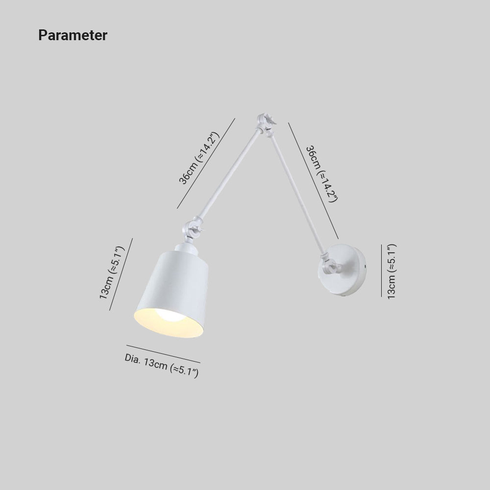 Brady Moderne LED Verstelbare Wandlamp Zwart/Wit Metaal Woonkamer