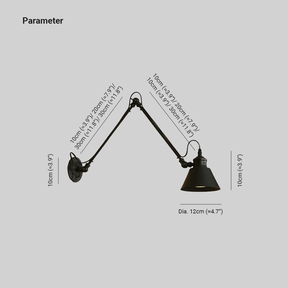 Brady Moderne Conische LED Wandlamp Zwart Metaal Slaapkamer