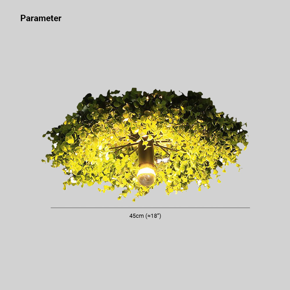 Nest Moderne Ronde LED Plafondlamp Groene Metaal Slaapkamer