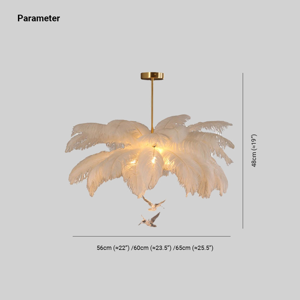 O'Moore Vintage Design LED Hanglamp Metaal Veer Wit Woonkamer