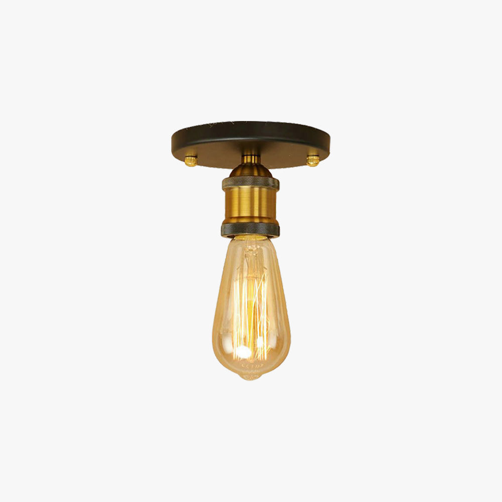 Alessio Retro Vintage Bulb Semi-Flush Mount Ceiling Light