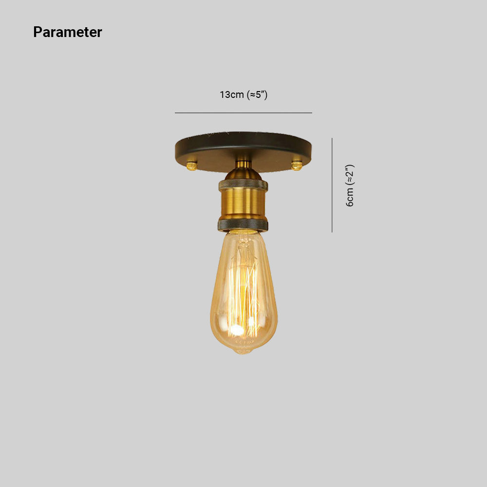 Alessio Retro Vintage Bulb Semi-Flush Mount Ceiling Light