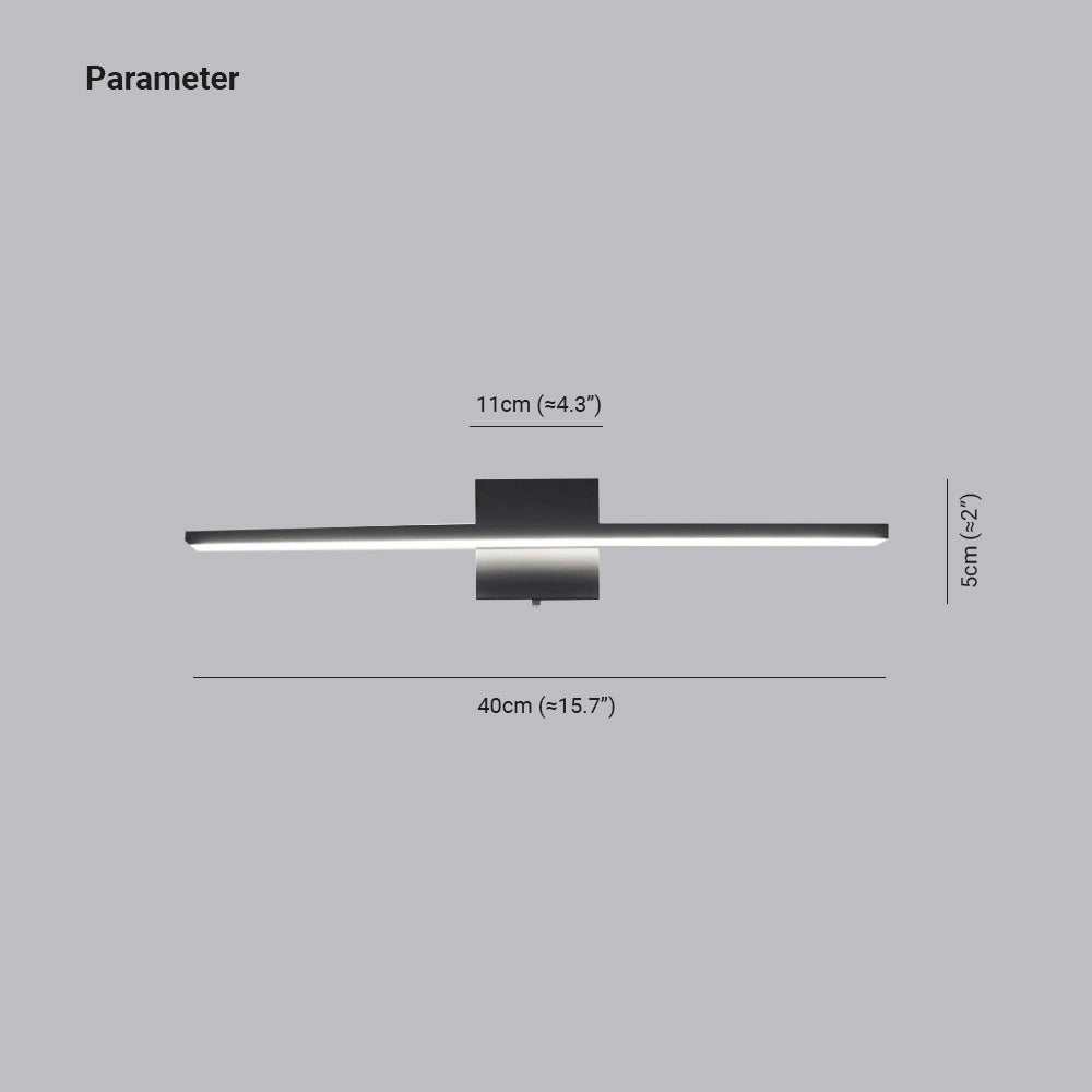 Edge Moderne LED Wandlamp Zwart/Zilver Woon/Slaap/Badkamer Metaal&Acryl