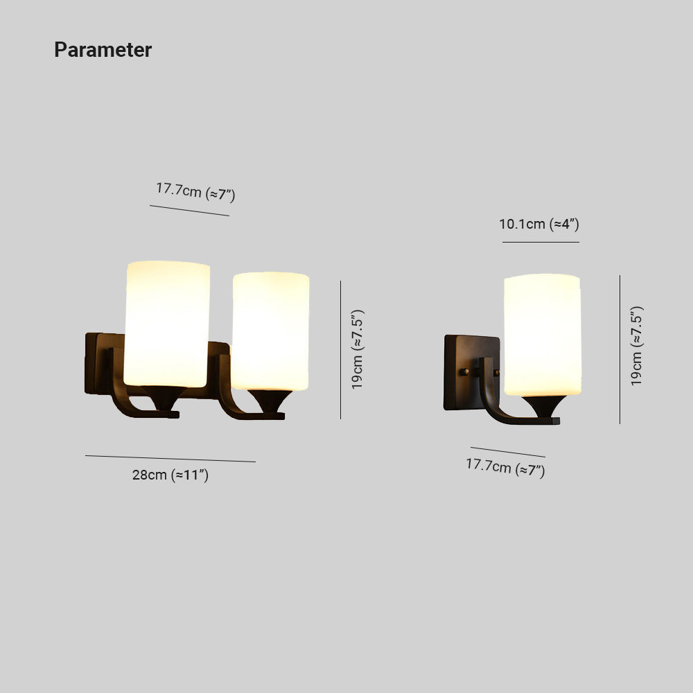 Eryn Moderne Cilinder LED Wandlamp Metaal/Glas Zwart/Chroom Slaap/Woon/Badkamer
