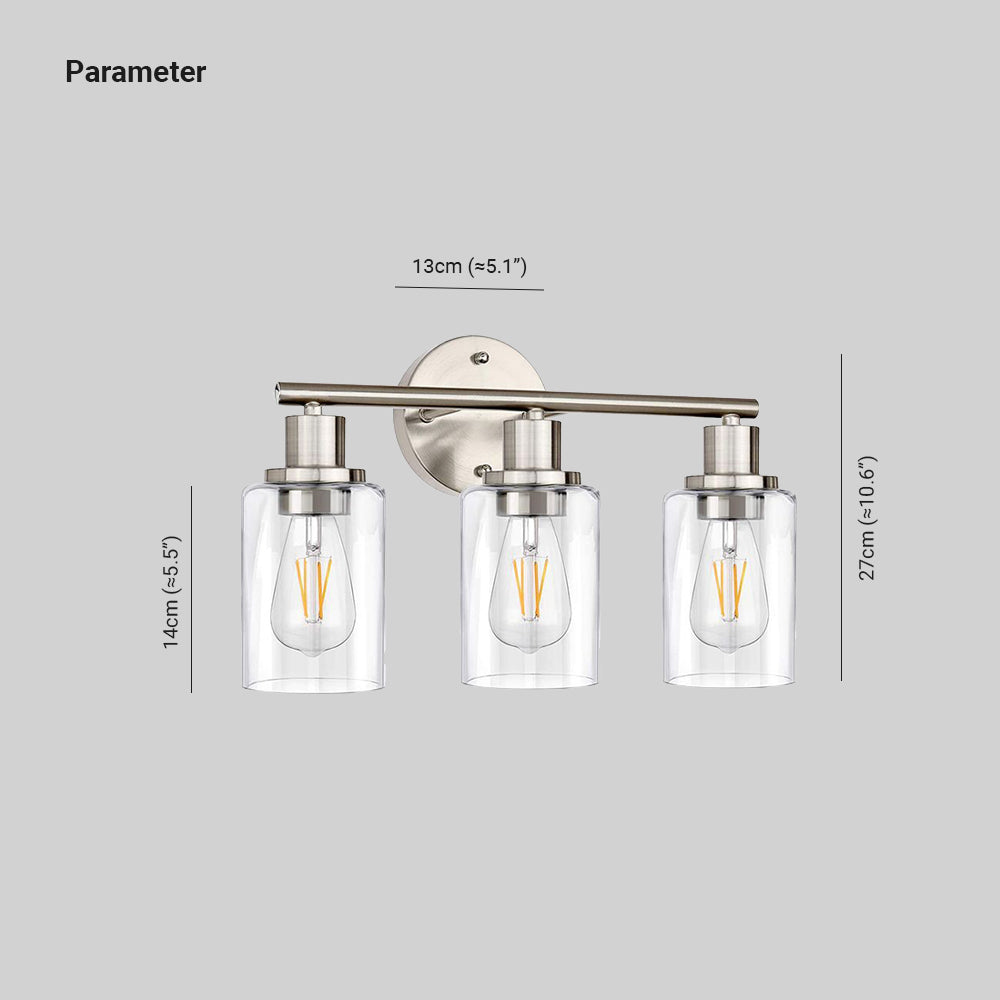 Alessio Modern Industriele LED Wandlamp Nikkel Metaal/Glas Bad/Woon/Slaapzimmer