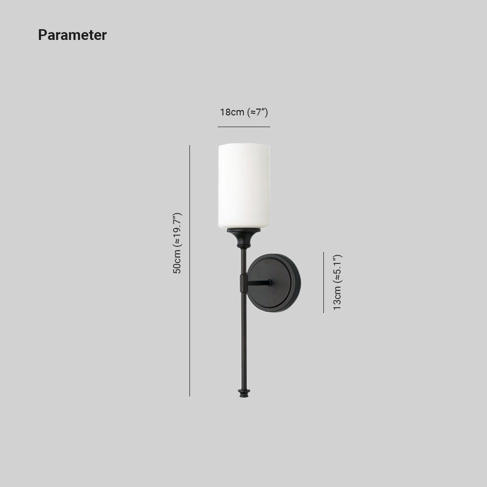 Eryn Nordic Vanity Glas Wandlamp Zwart/Zilver Glas/Metaal Slaapkamer/Eetkamer/Woonkamer